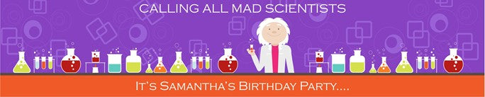 Mad Scientist - Personalized Birthday Party Banners