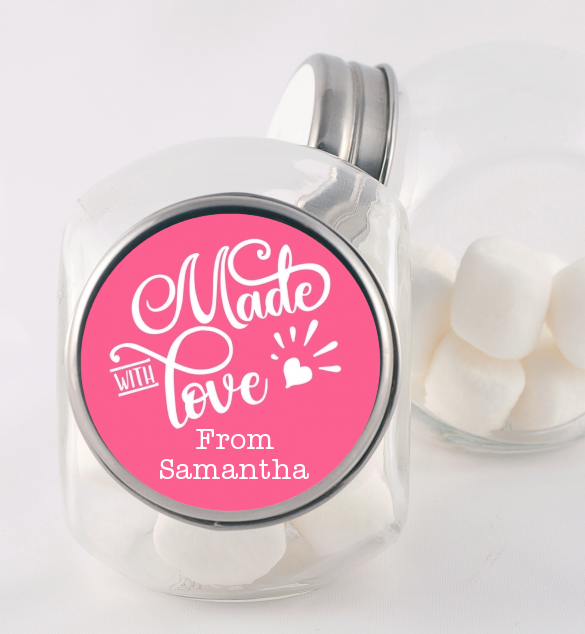 Made With Love - Personalized Birthday Party Candy Jar