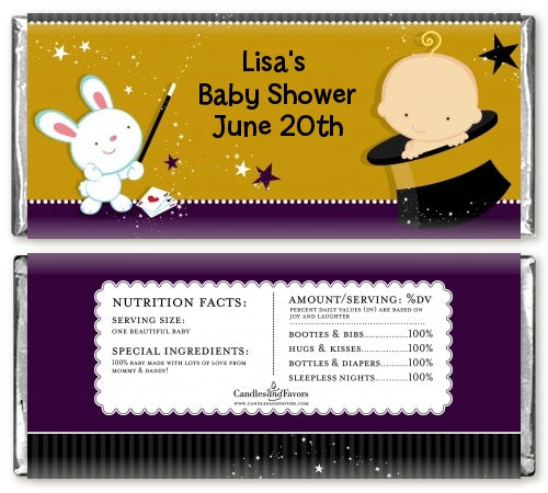 Magic Baby Caucasian - Personalized Baby Shower Candy Bar Wrappers