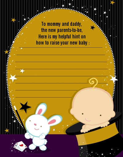 Magic Baby Caucasian - Baby Shower Notes of Advice