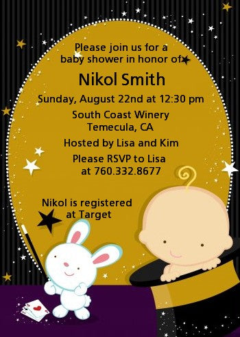 Magic Baby Caucasian - Baby Shower Invitations
