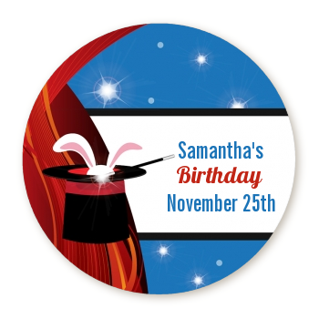 Magic - Round Personalized Birthday Party Sticker Labels