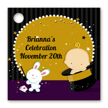 Magic Baby Caucasian - Personalized Baby Shower Card Stock Favor Tags