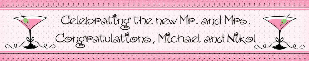 Martini Glasses - Personalized Bridal Shower Banners