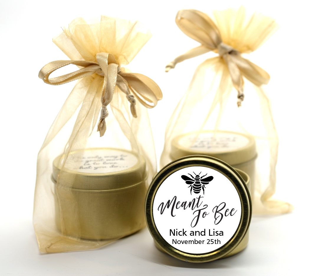 Meant To Bee - Bridal Shower Gold Tin Candle Favors