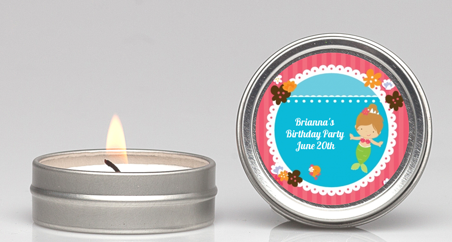 Mermaid Brown Hair - Birthday Party Candle Favors