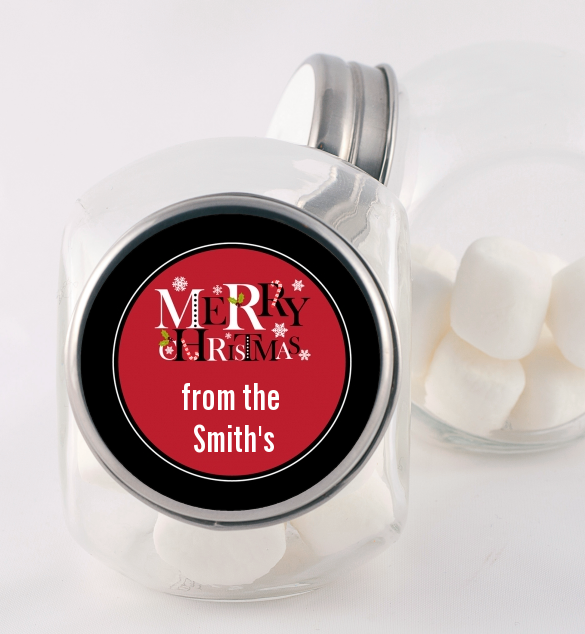 Merry Christmas - Personalized Christmas Candy Jar