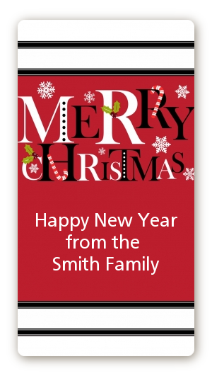 Merry Christmas - Custom Rectangle Christmas Sticker/Labels