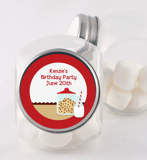Milk & Cookies - Personalized Birthday Party Candy Jar