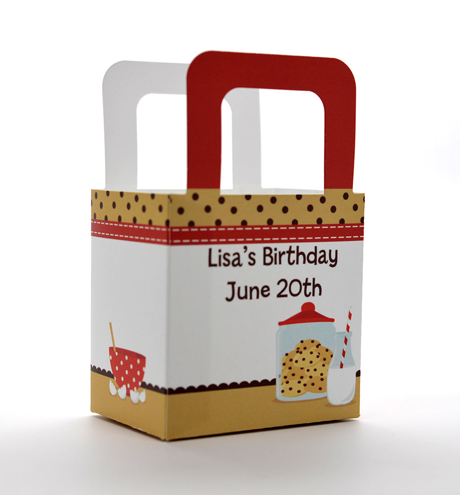 Milk & Cookies - Personalized Birthday Party Favor Boxes