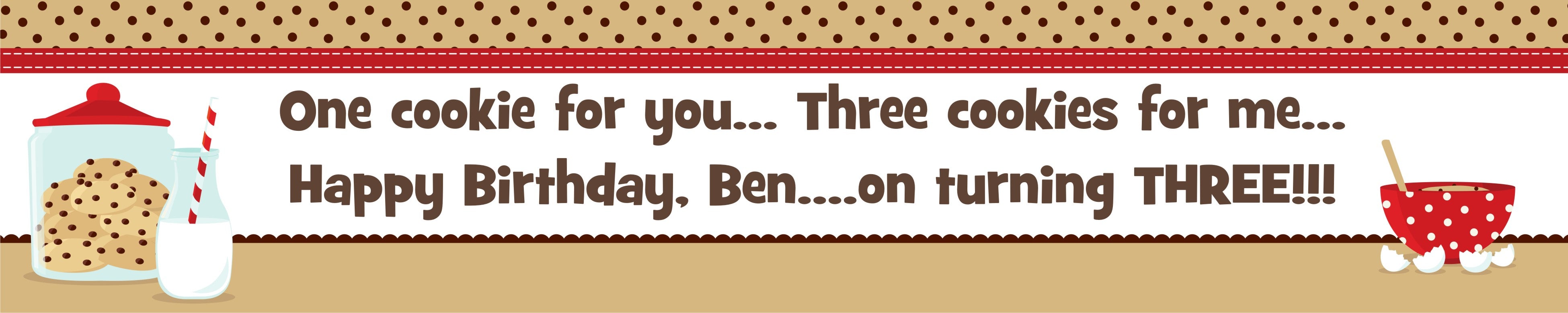 Milk & Cookies - Personalized Birthday Party Banners