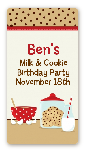 Milk & Cookies - Custom Rectangle Birthday Party Sticker/Labels