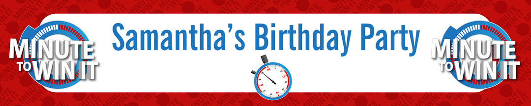 Minute To Win It Inspired - Personalized Birthday Party Banners