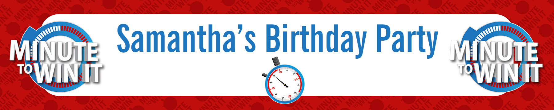 Minute To Win It Inspired - Personalized Birthday Party Banners