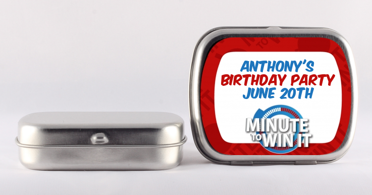 Minute To Win It Inspired - Personalized Birthday Party Mint Tins