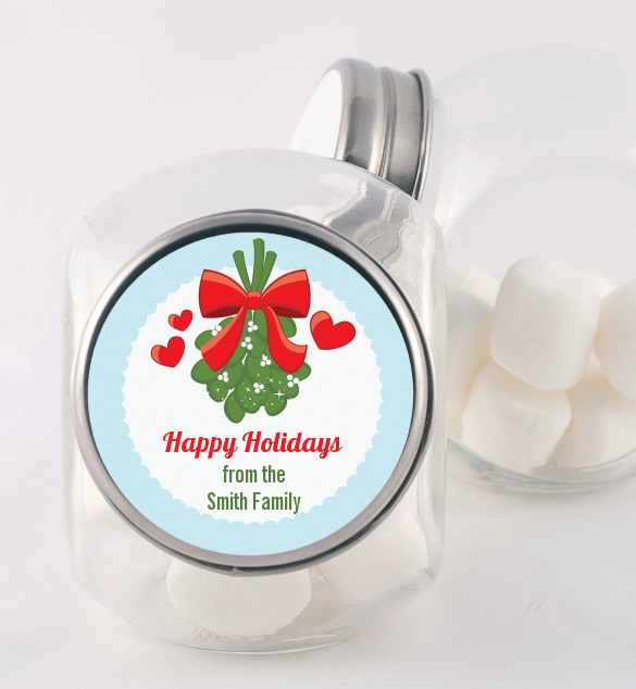 Mistletoe - Personalized Christmas Candy Jar