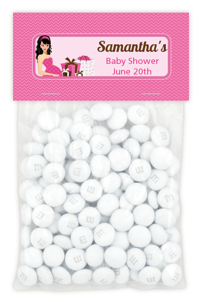 Modern Mommy Crib It's A Girl - Custom Baby Shower Treat Bag Topper