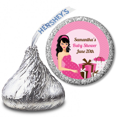 Modern Mommy Crib It's A Girl - Hershey Kiss Baby Shower Sticker Labels