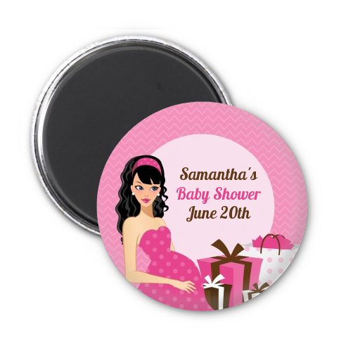 Modern Mommy Crib It's A Girl - Personalized Baby Shower Magnet Favors