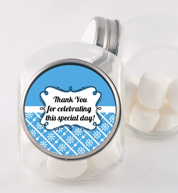 Modern Thatch Blue - Personalized  Candy Jar