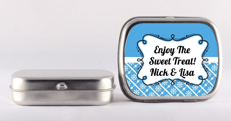 Modern Thatch Blue - Personalized  Mint Tins