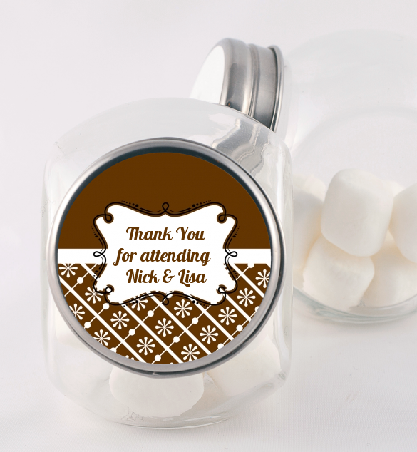 Modern Thatch Brown - Personalized  Candy Jar