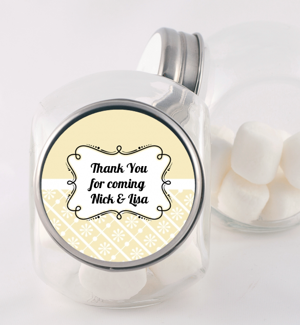 Modern Thatch Cream - Personalized  Candy Jar