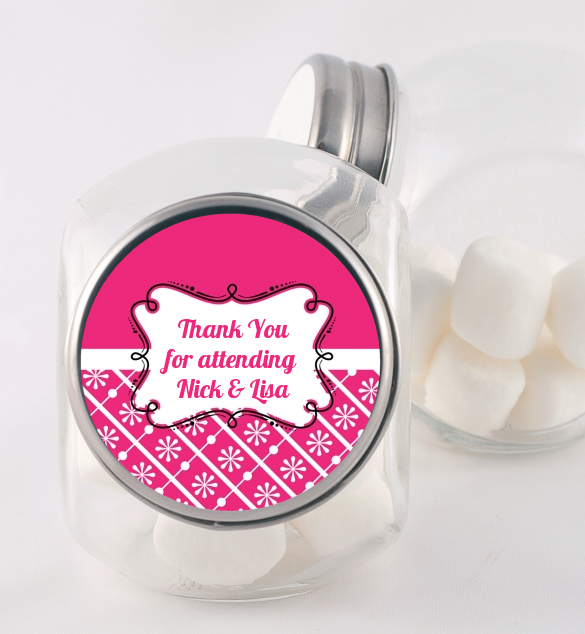 Modern Thatch Fuschia - Personalized  Candy Jar