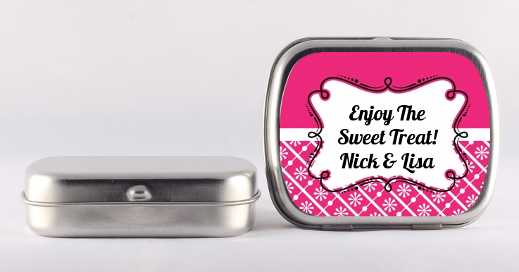 Modern Thatch Fuschia - Personalized  Mint Tins