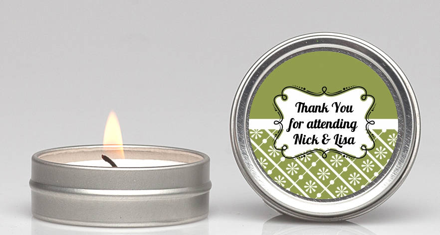 Modern Thatch Green -  Candle Favors