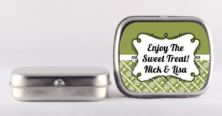 Modern Thatch Green - Personalized  Mint Tins