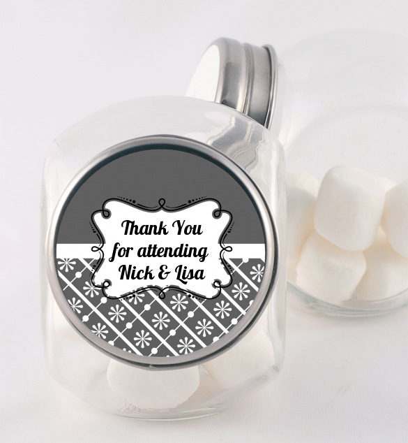 Modern Thatch Grey - Personalized  Candy Jar
