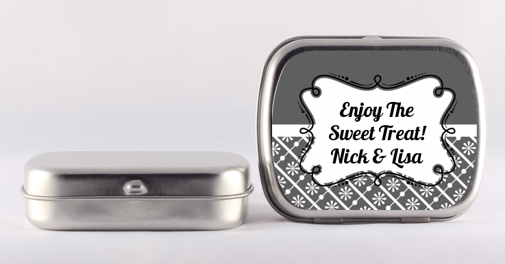 Modern Thatch Grey - Personalized  Mint Tins