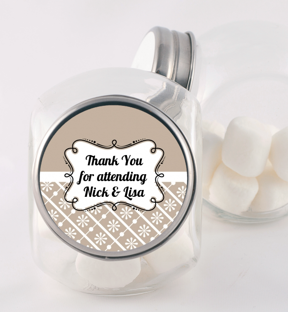 Modern Thatch Latte - Personalized  Candy Jar