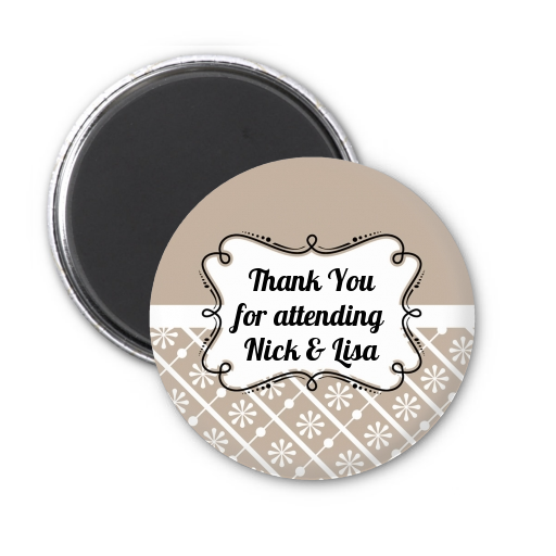 Modern Thatch Latte - Personalized  Magnet Favors