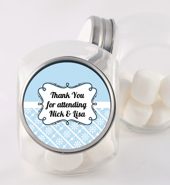 Modern Thatch Light Blue - Personalized  Candy Jar