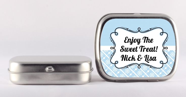 Modern Thatch Light Blue - Personalized  Mint Tins