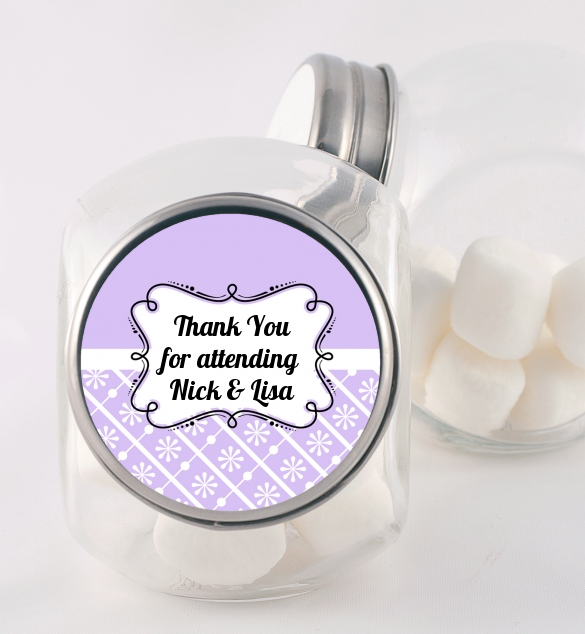 Modern Thatch Lilac - Personalized  Candy Jar