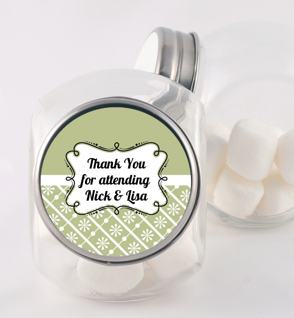 Modern Thatch Olive - Personalized  Candy Jar