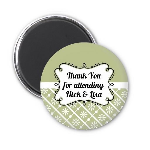 Modern Thatch Olive - Personalized  Magnet Favors