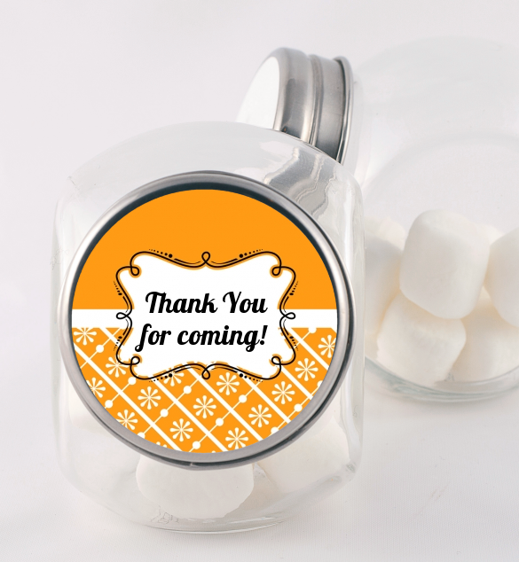 Modern Thatch Orange - Personalized  Candy Jar