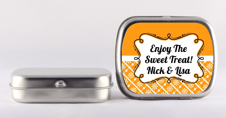 Modern Thatch Orange - Personalized  Mint Tins