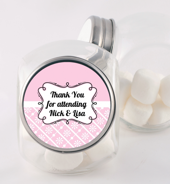 Modern Thatch Pink - Personalized  Candy Jar