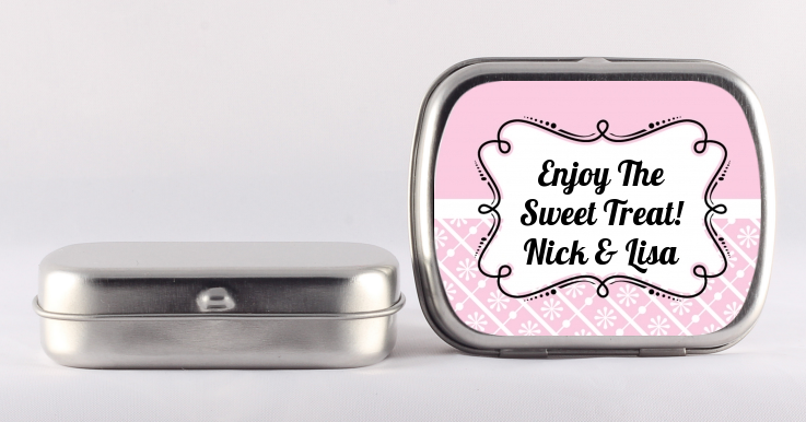 Modern Thatch Pink - Personalized  Mint Tins