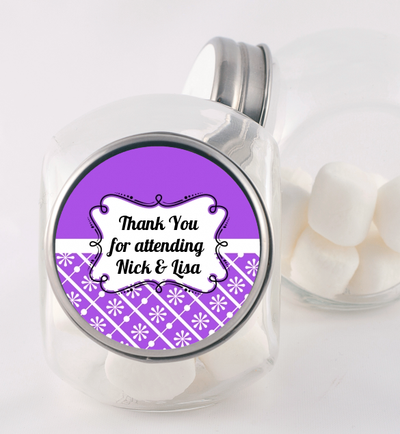 Modern Thatch Purple - Personalized  Candy Jar
