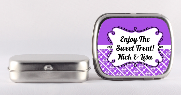 Modern Thatch Purple - Personalized  Mint Tins