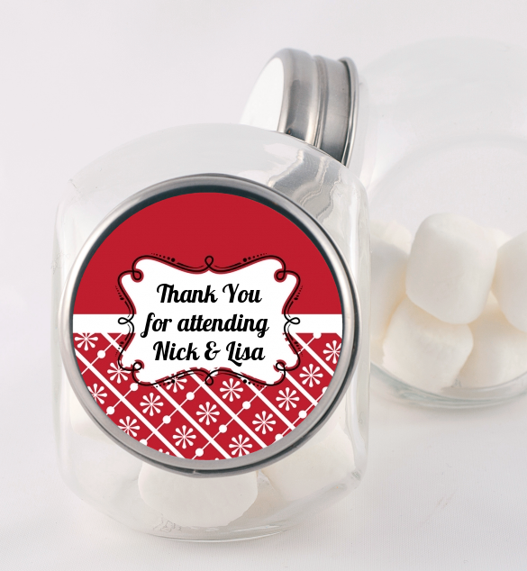Modern Thatch Red - Personalized  Candy Jar