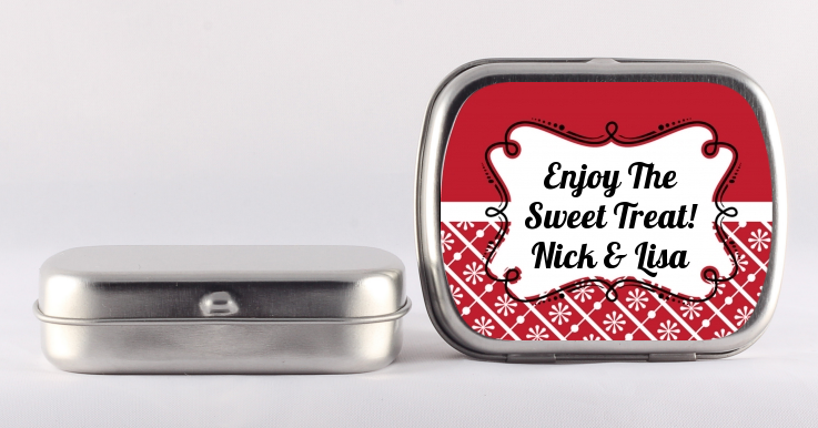 Modern Thatch Red - Personalized  Mint Tins