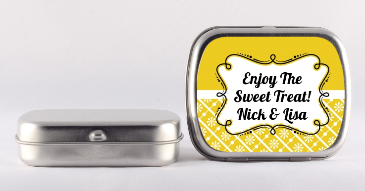 Modern Thatch Yellow - Personalized  Mint Tins