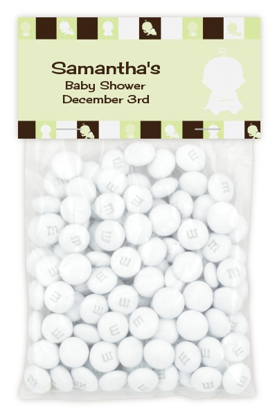 Modern Baby Green & Brown - Custom Baby Shower Treat Bag Topper
